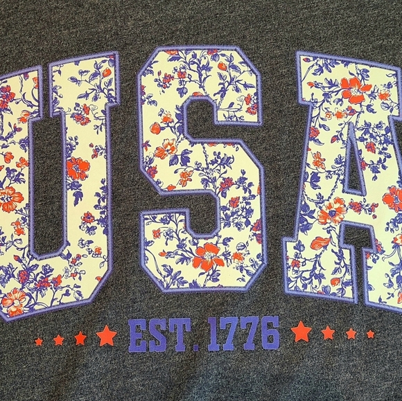 Floral USA Graphic Tee - Charcoal - Picture 7 of 14